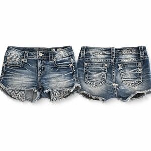 Miss Me Denim Micro Mini Short Women 27 Low Rise Distressed Frayed Boho Festival